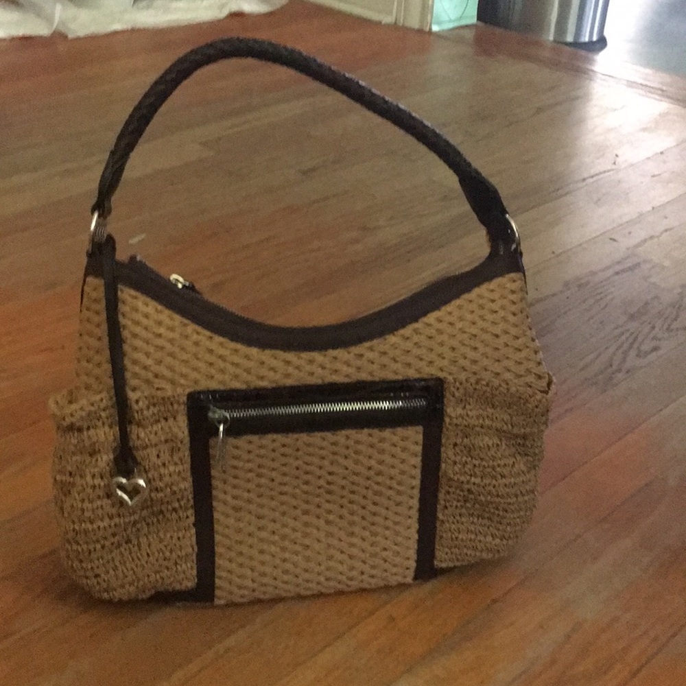 Brighton Hope Straw Leather HandBag Purse